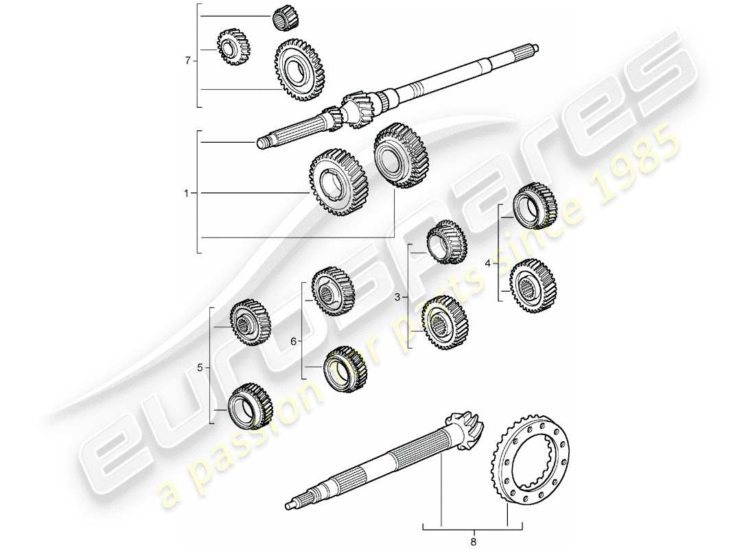 a part diagram from the porsche 2004 (996 gt3) parts catalogue