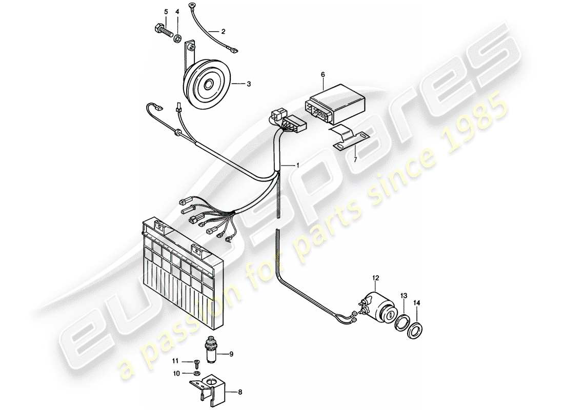 a part diagram from the porsche 1988 (924s) parts catalogue