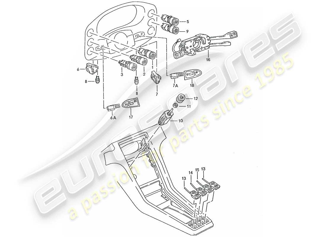 a part diagram from the porsche 1987 (928) parts catalogue