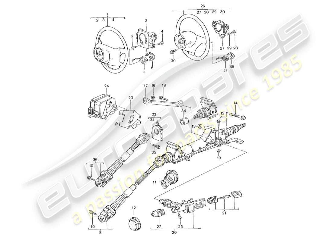 a part diagram from the porsche 1999 (986 boxster) parts catalogue