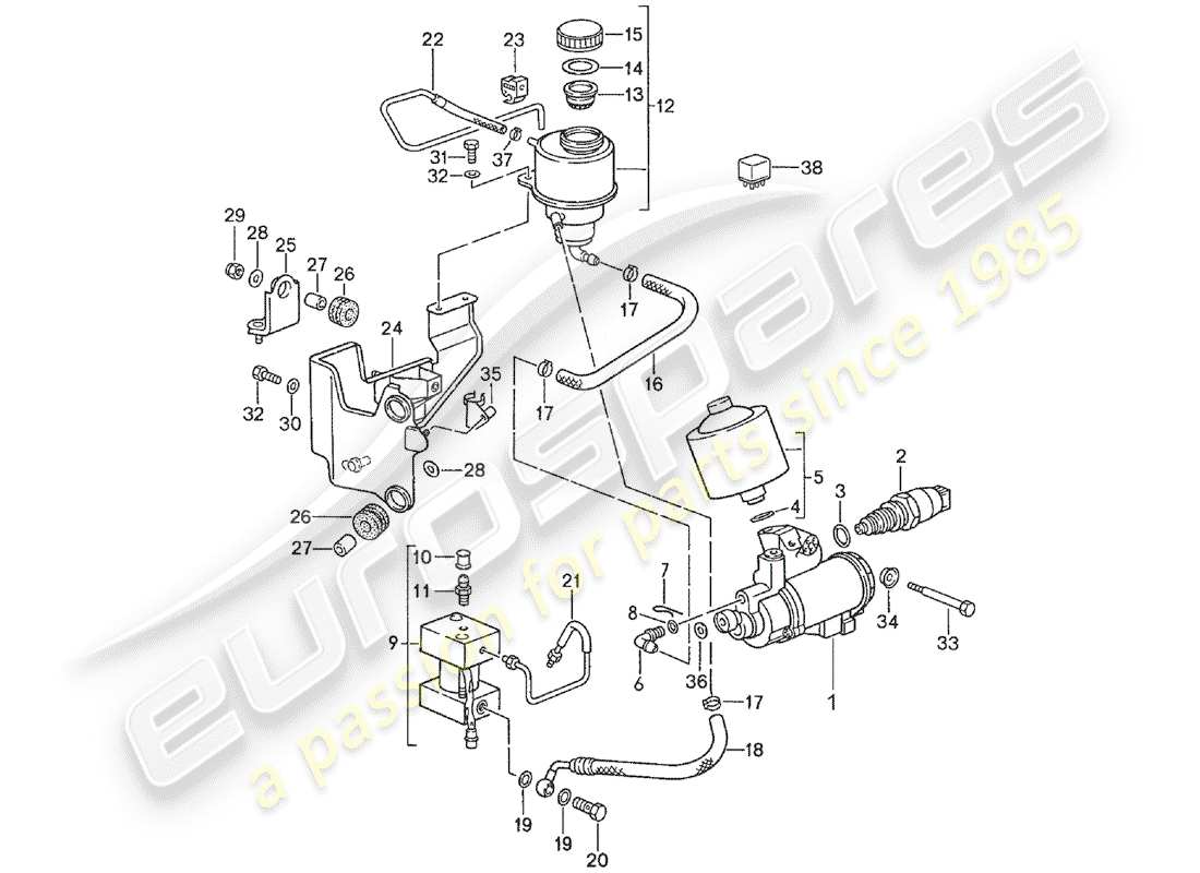 a part diagram from the porsche 1991 (928) parts catalogue