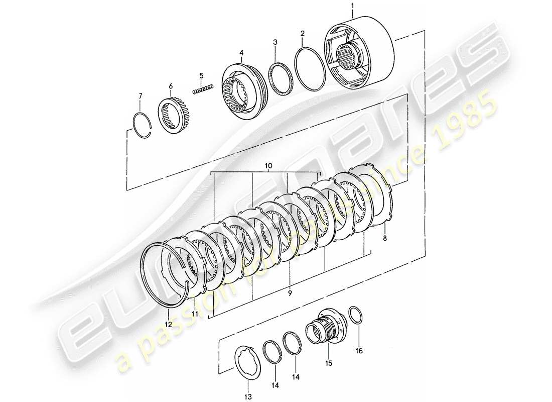 a part diagram from the porsche 1991 (928) parts catalogue