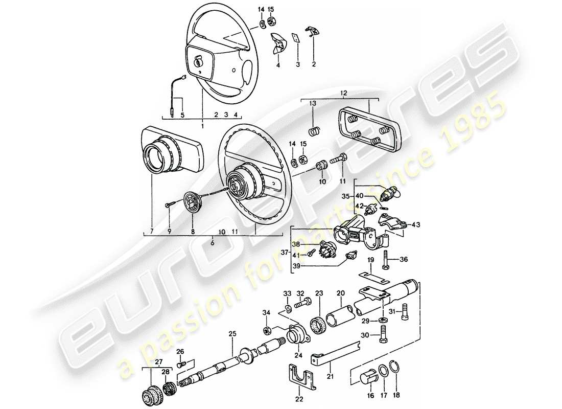 a part diagram from the porsche 1991 (944) parts catalogue