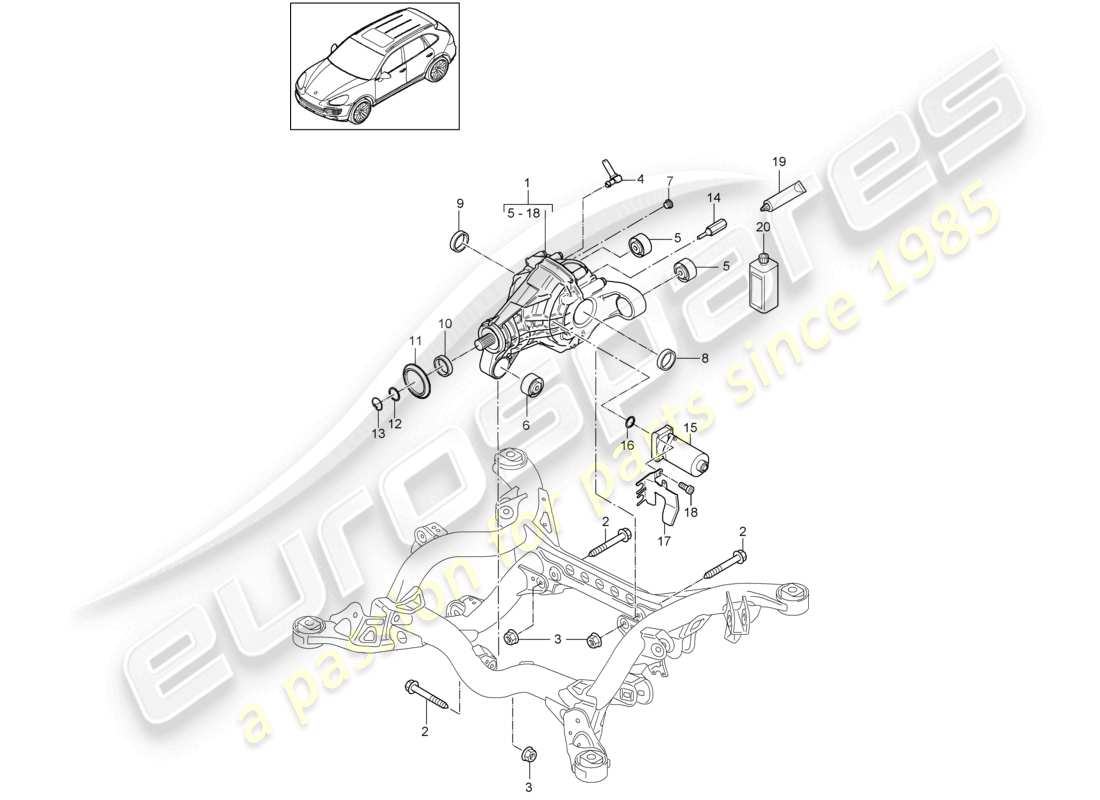 a part diagram from the porsche 2015 (cayenne e2 92a) parts catalogue