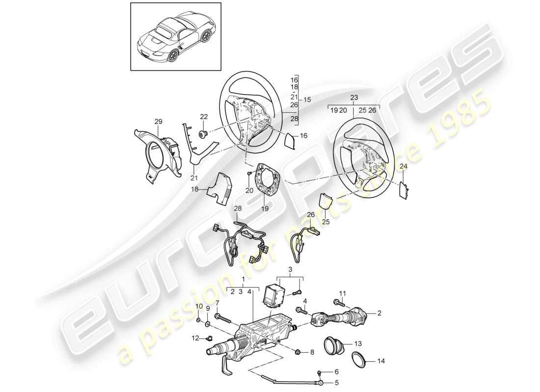 a part diagram from the porsche boxster parts catalogue