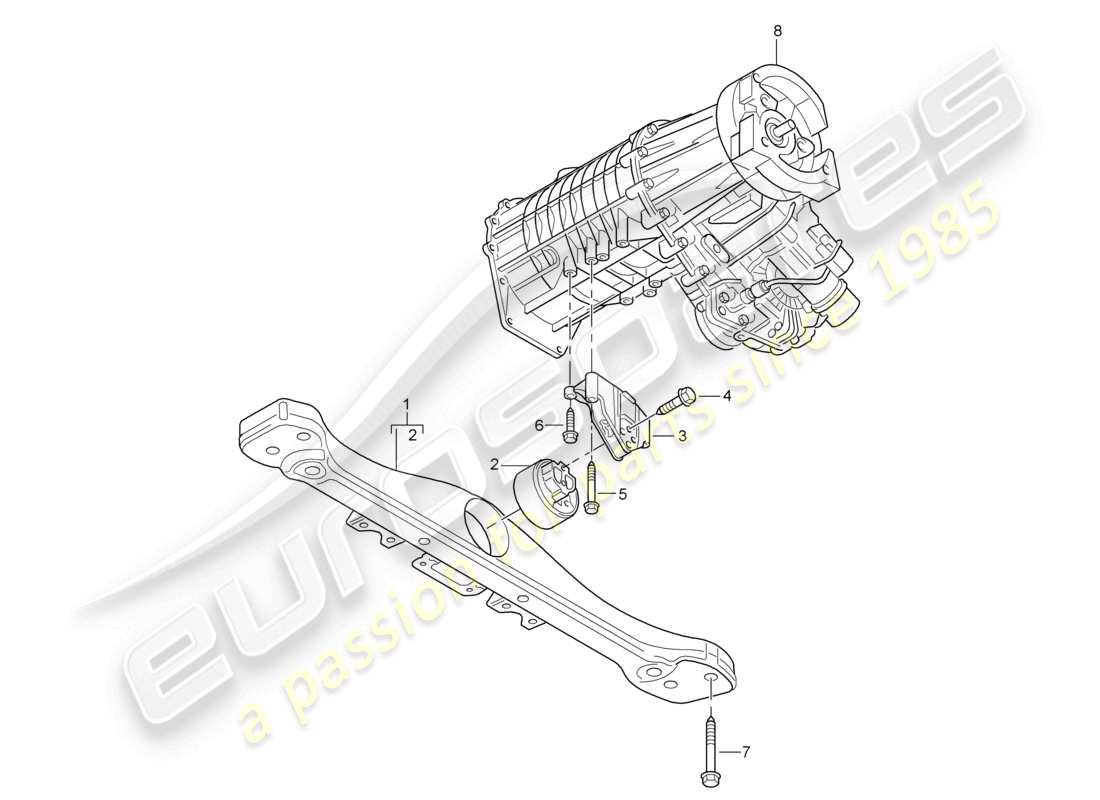 a part diagram from the porsche 2005 (cayenne e1 9pa) parts catalogue