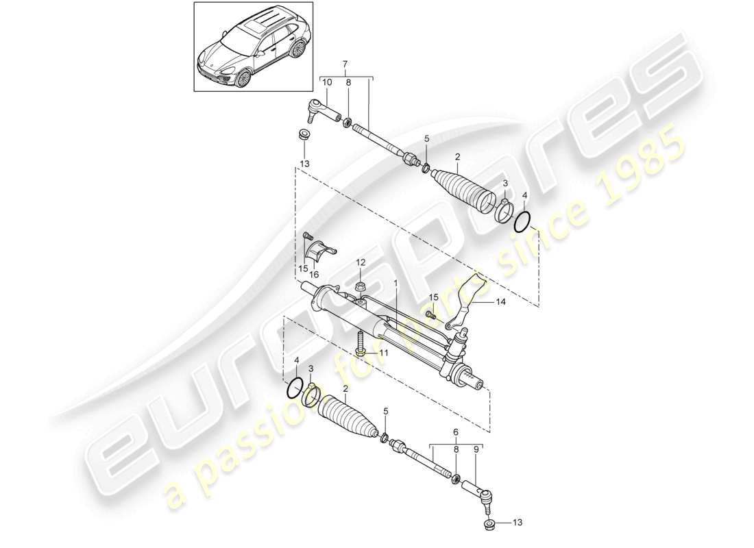 VIEW PARTS DIAGRAMS FROM THE PORSCHE CAYENNE PARTS CATALOGUE a part diagram from the porsche cayenne parts catalogue