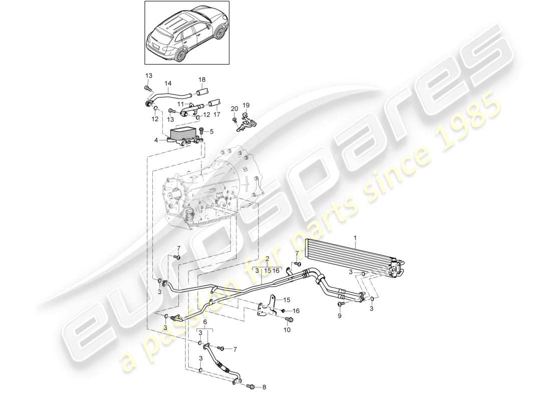 a part diagram from the porsche 2015 (cayenne e2 92a) parts catalogue