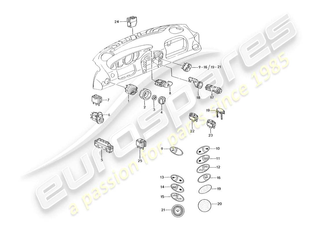 a part diagram from the porsche 2001 (986 boxster) parts catalogue