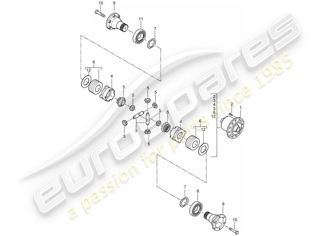 a part diagram from the porsche 2005 (996 gt3) parts catalogue