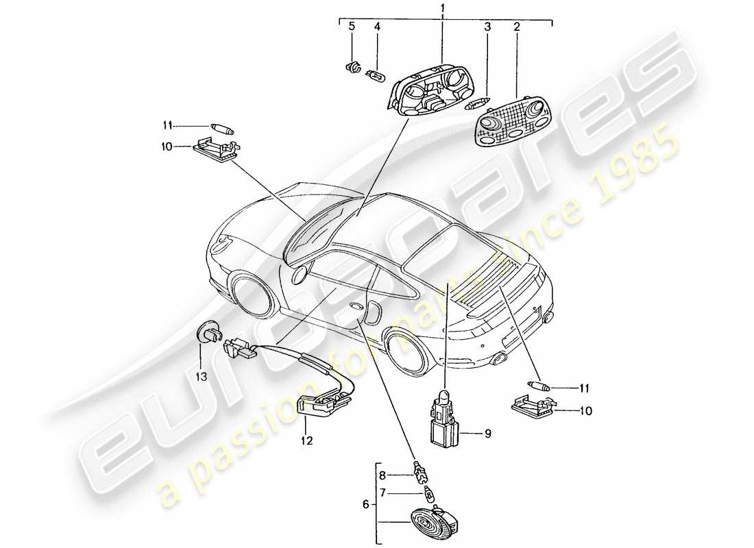 a part diagram from the porsche 996 parts catalogue