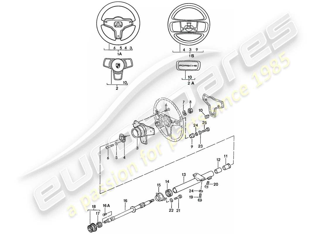 a part diagram from the porsche 1988 (924s) parts catalogue