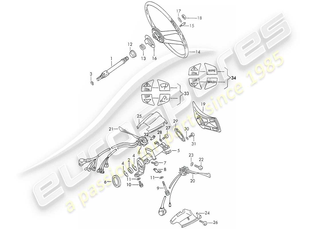 a part diagram from the porsche 1972 (911) parts catalogue
