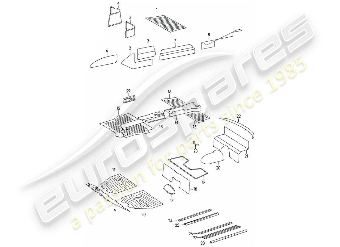 a part diagram from the porsche 1957 (356/356a) parts catalogue