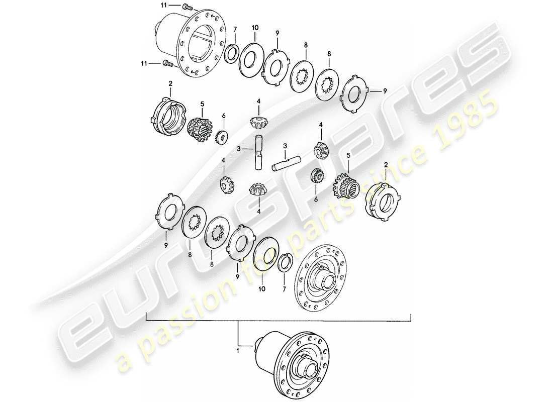 a part diagram from the porsche 1985 (928) parts catalogue