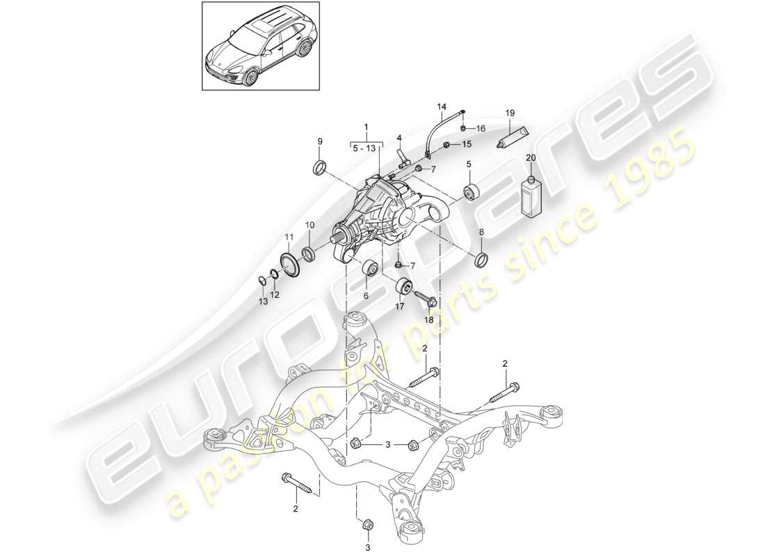 a part diagram from the porsche 2018 (cayenne e2 92a) parts catalogue