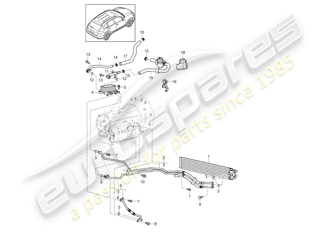 a part diagram from the porsche 2018 (cayenne e2 92a) parts catalogue