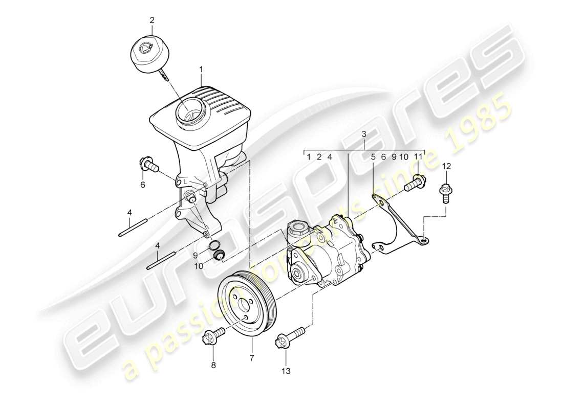 a part diagram from the porsche 2009 (987 boxster) parts catalogue