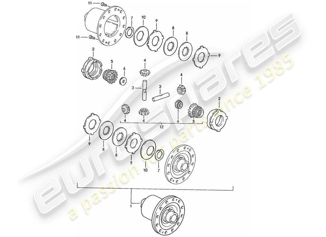 a part diagram from the porsche 1991 (928) parts catalogue