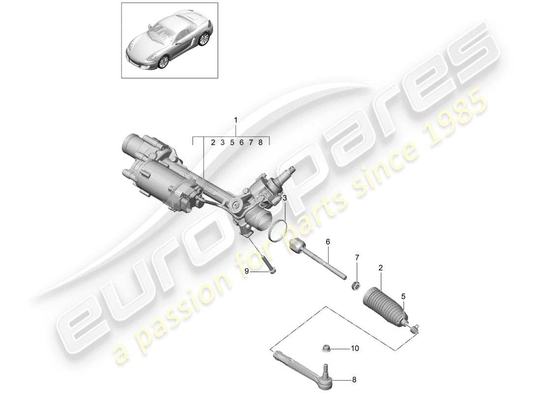 a part diagram from the porsche 2012 (981 boxster) parts catalogue
