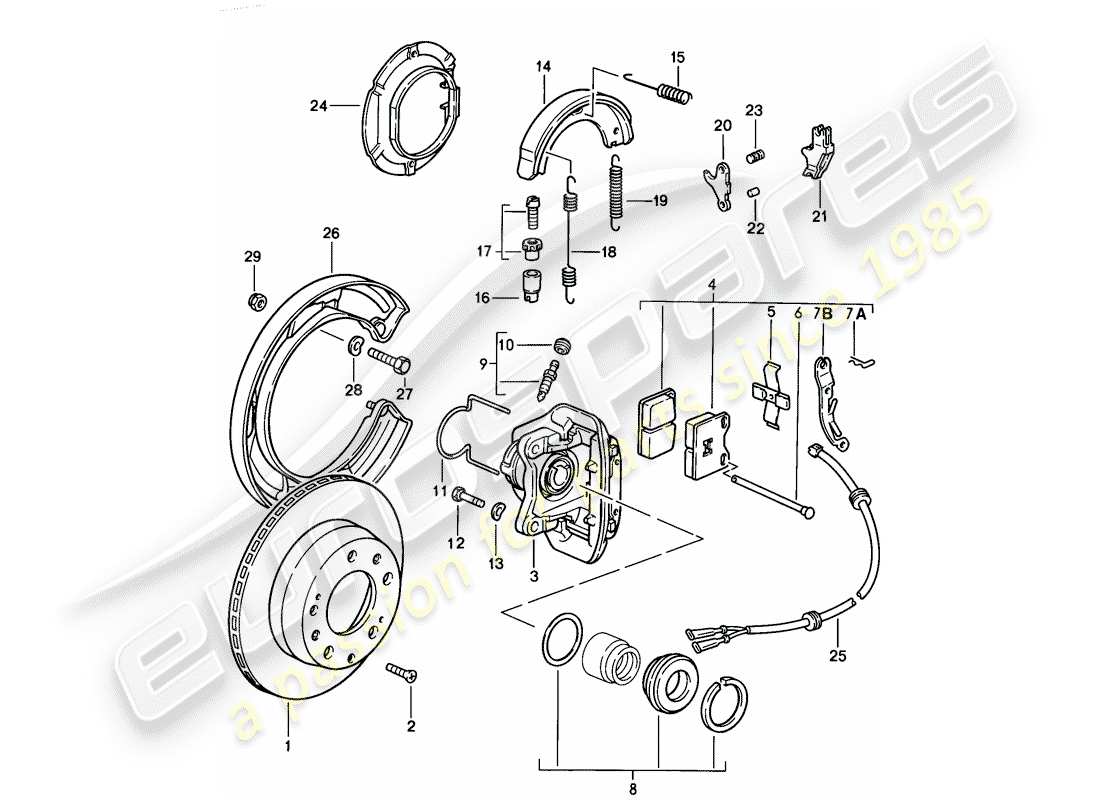 a part diagram from the porsche 1984 (928) parts catalogue