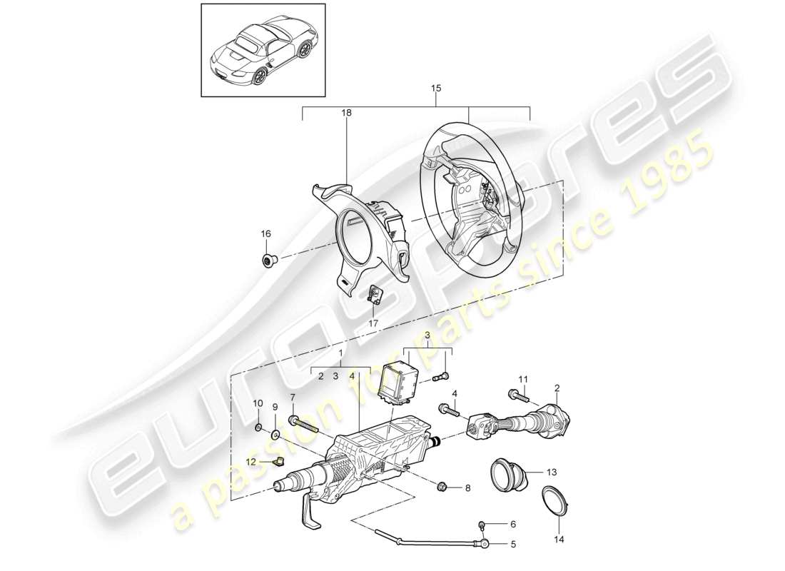 a part diagram from the porsche 2010 (987 boxster) parts catalogue