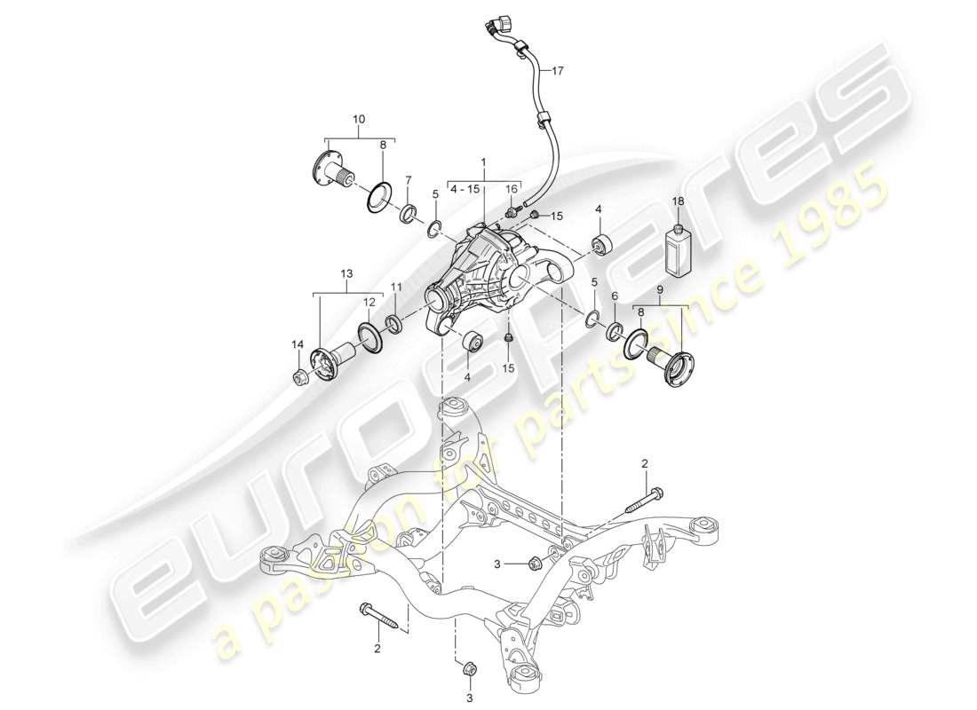 a part diagram from the porsche 2004 (cayenne e1 9pa) parts catalogue