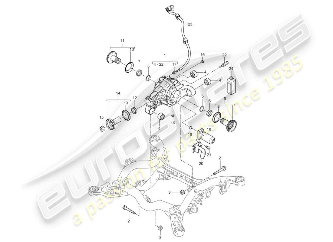 a part diagram from the porsche 2004 (cayenne e1 9pa) parts catalogue