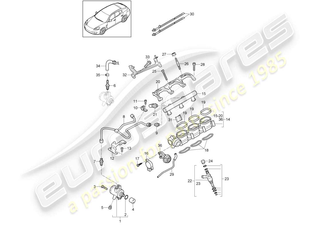 a part diagram from the porsche panamera parts catalogue