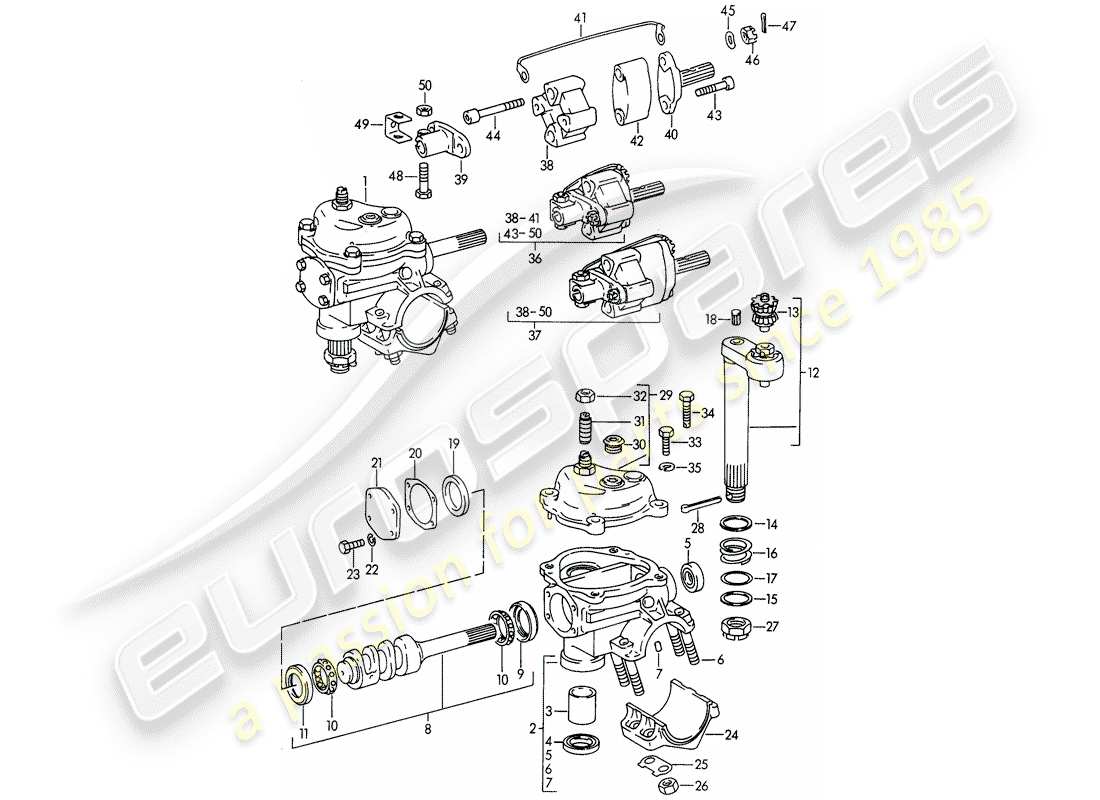 a part diagram from the porsche 356 parts catalogue