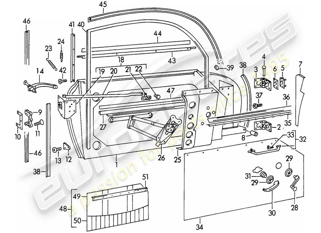 a part diagram from the porsche 1955 (356/356a) parts catalogue