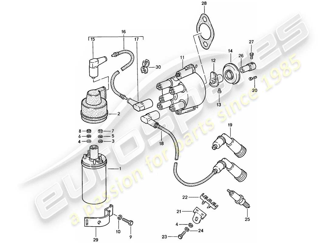 a part diagram from the porsche 1987 (924s) parts catalogue