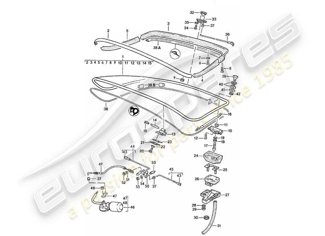 a part diagram from the porsche 1983 (924) parts catalogue
