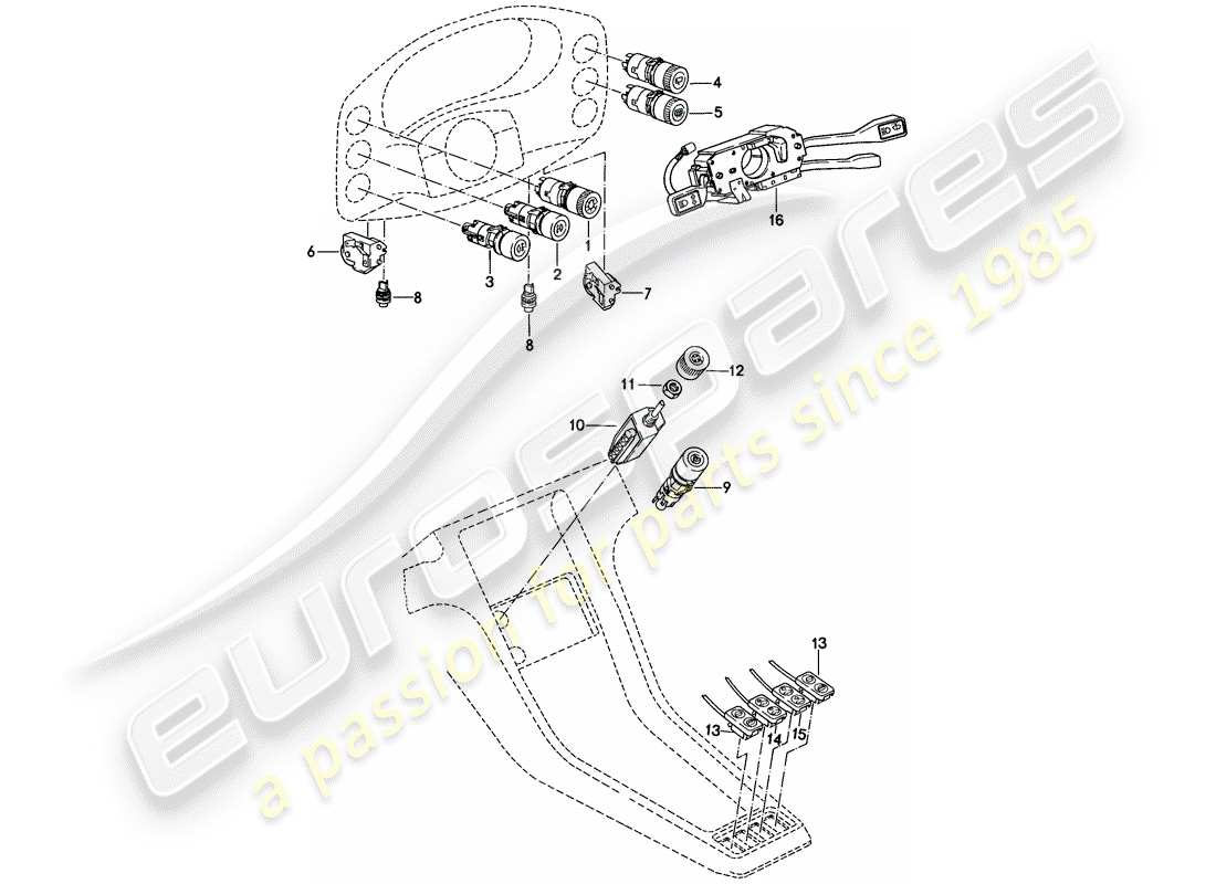 a part diagram from the porsche 928 parts catalogue