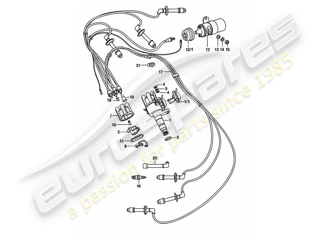 a part diagram from the porsche 1976 (911 turbo) parts catalogue