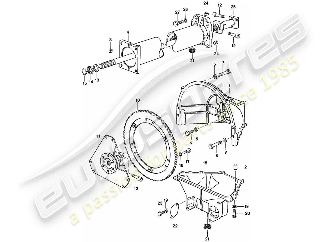 a part diagram from the porsche 928 parts catalogue