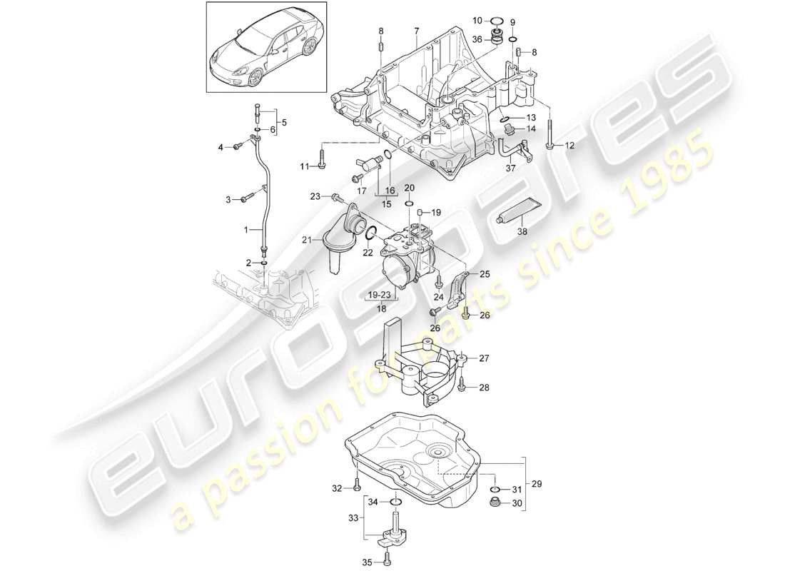 a part diagram from the porsche 2014 (panamera 970) parts catalogue