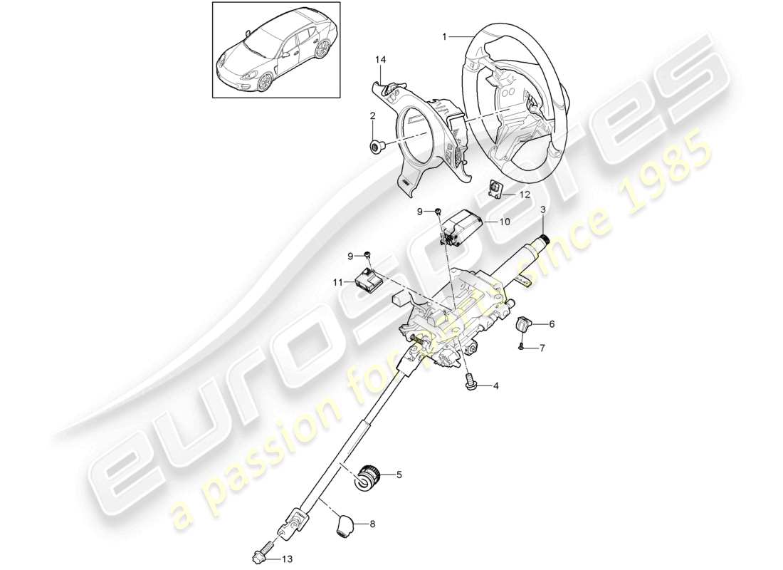 a part diagram from the porsche 2011 (panamera 970) parts catalogue