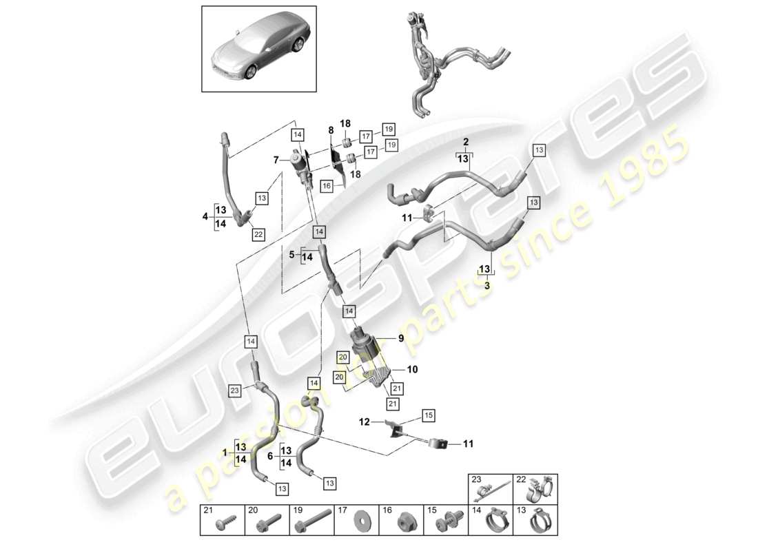 a part diagram from the porsche panamera parts catalogue