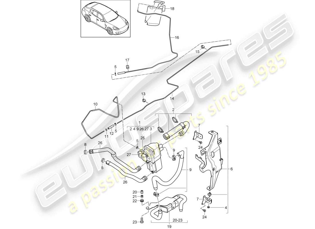 a part diagram from the porsche panamera parts catalogue
