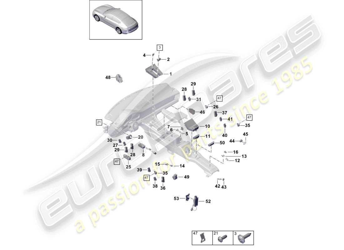 VIEW PARTS DIAGRAMS FROM THE PORSCHE PANAMERA PARTS CATALOGUE a part diagram from the porsche panamera parts catalogue