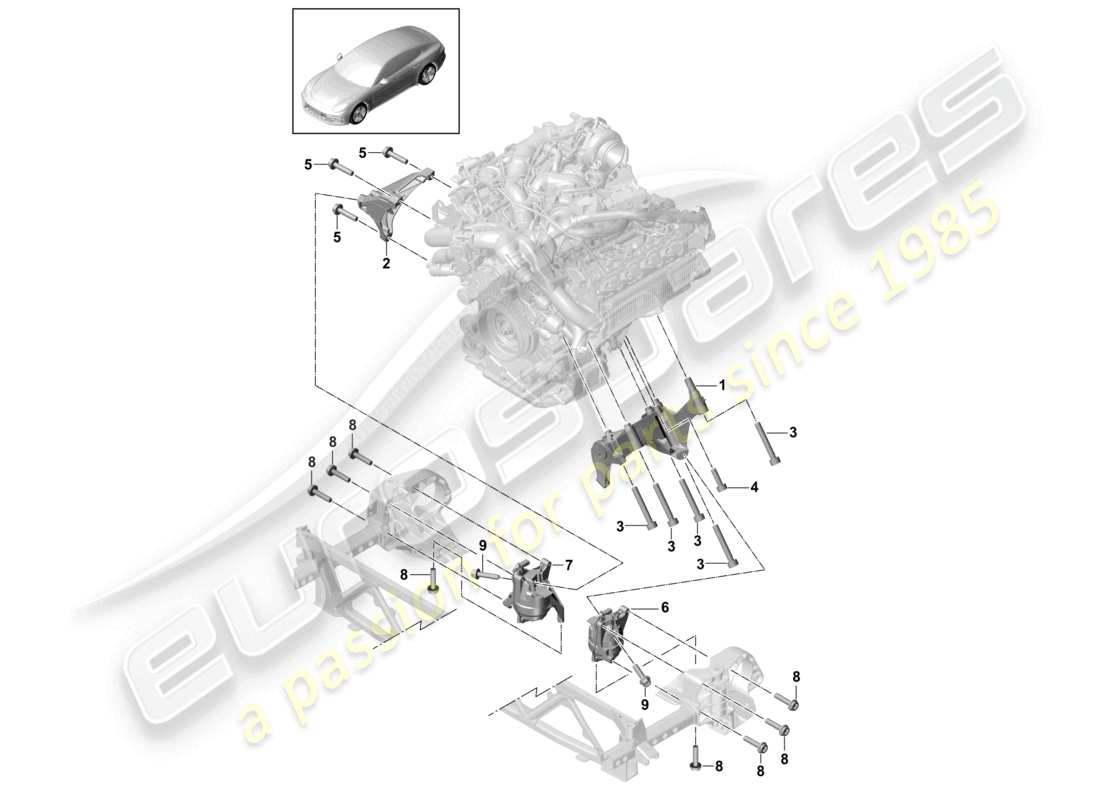 a part diagram from the porsche panamera parts catalogue