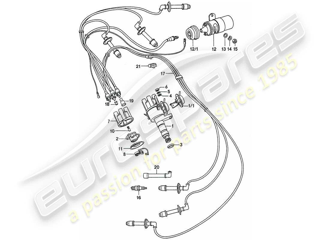 a part diagram from the porsche 1975 (911) parts catalogue