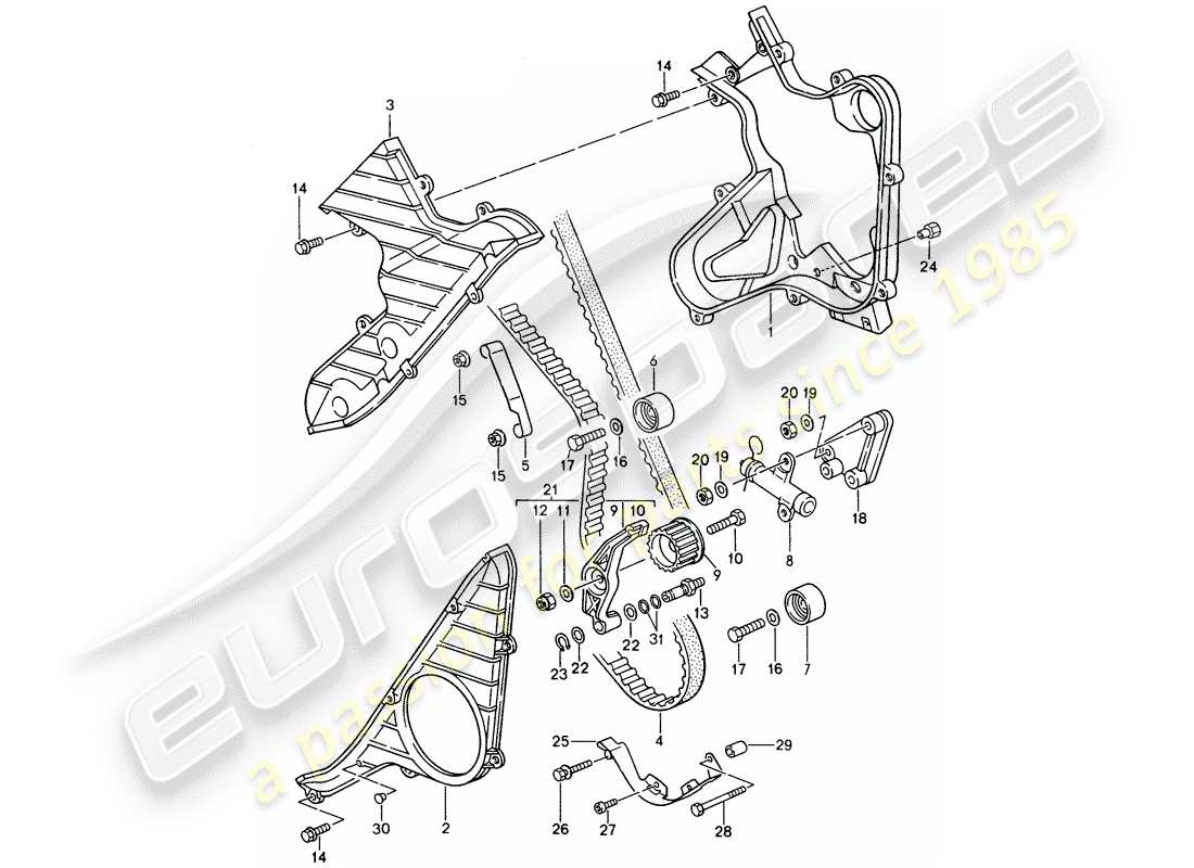 VIEW PARTS DIAGRAMS FROM THE PORSCHE 968 PARTS CATALOGUE a part diagram from the porsche 968 parts catalogue