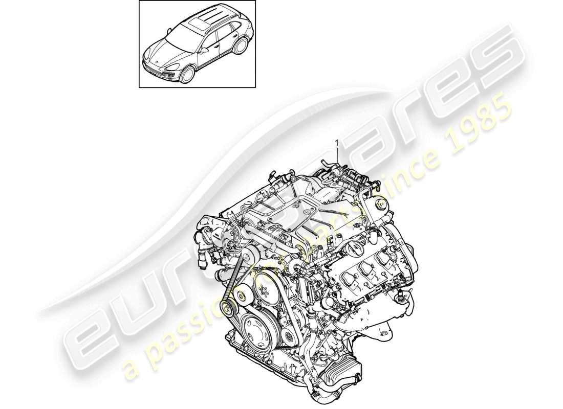a part diagram from the porsche 2015 (cayenne e2 92a) parts catalogue