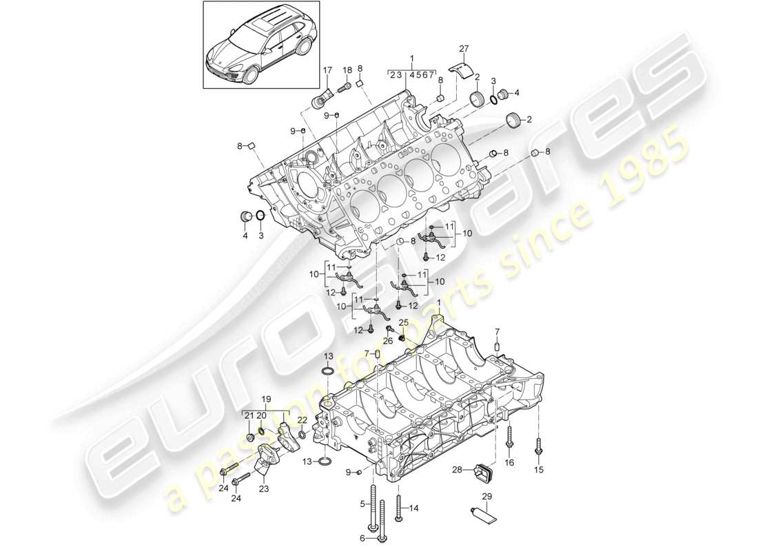 a part diagram from the porsche 2014 (cayenne e2 92a) parts catalogue
