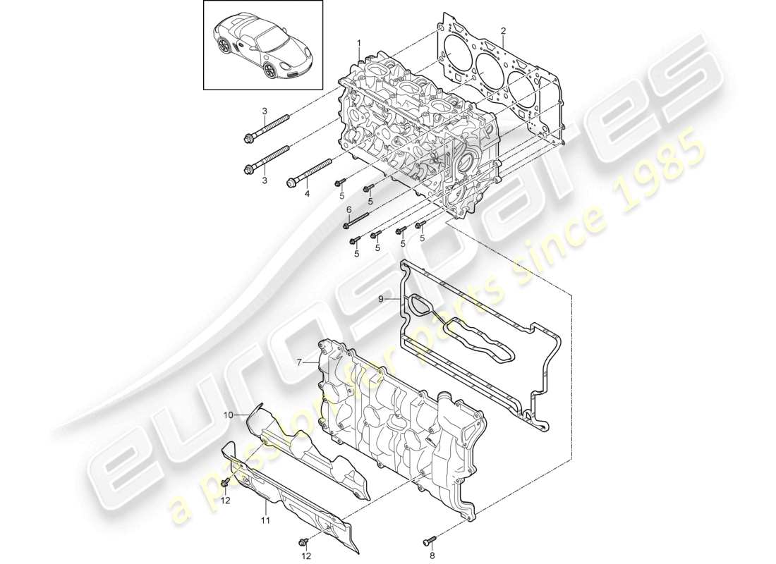 a part diagram from the porsche 2011 (987 boxster) parts catalogue