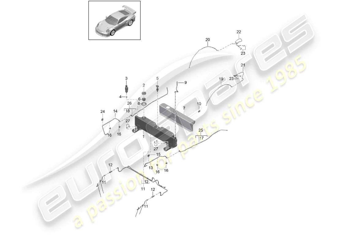a part diagram from the porsche 991 parts catalogue