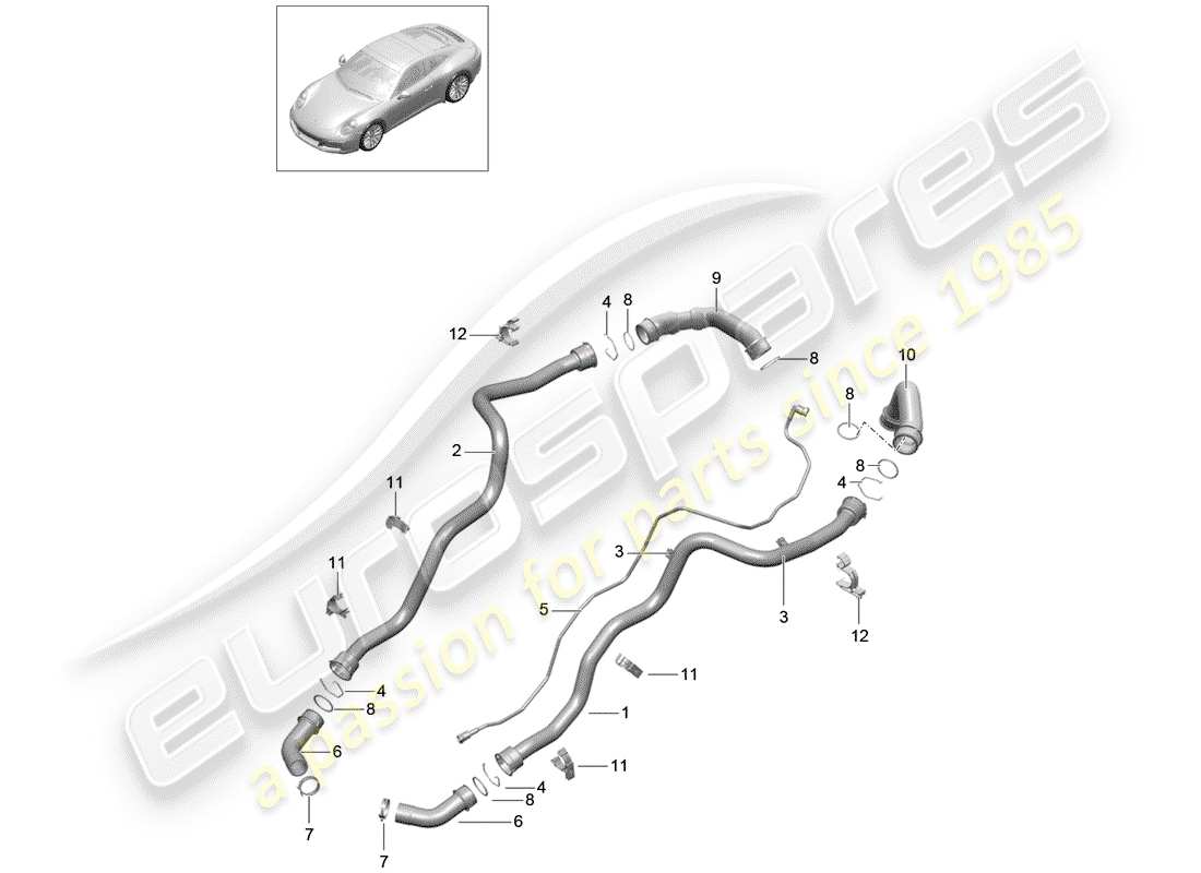 a part diagram from the porsche 2020 (991-2) parts catalogue