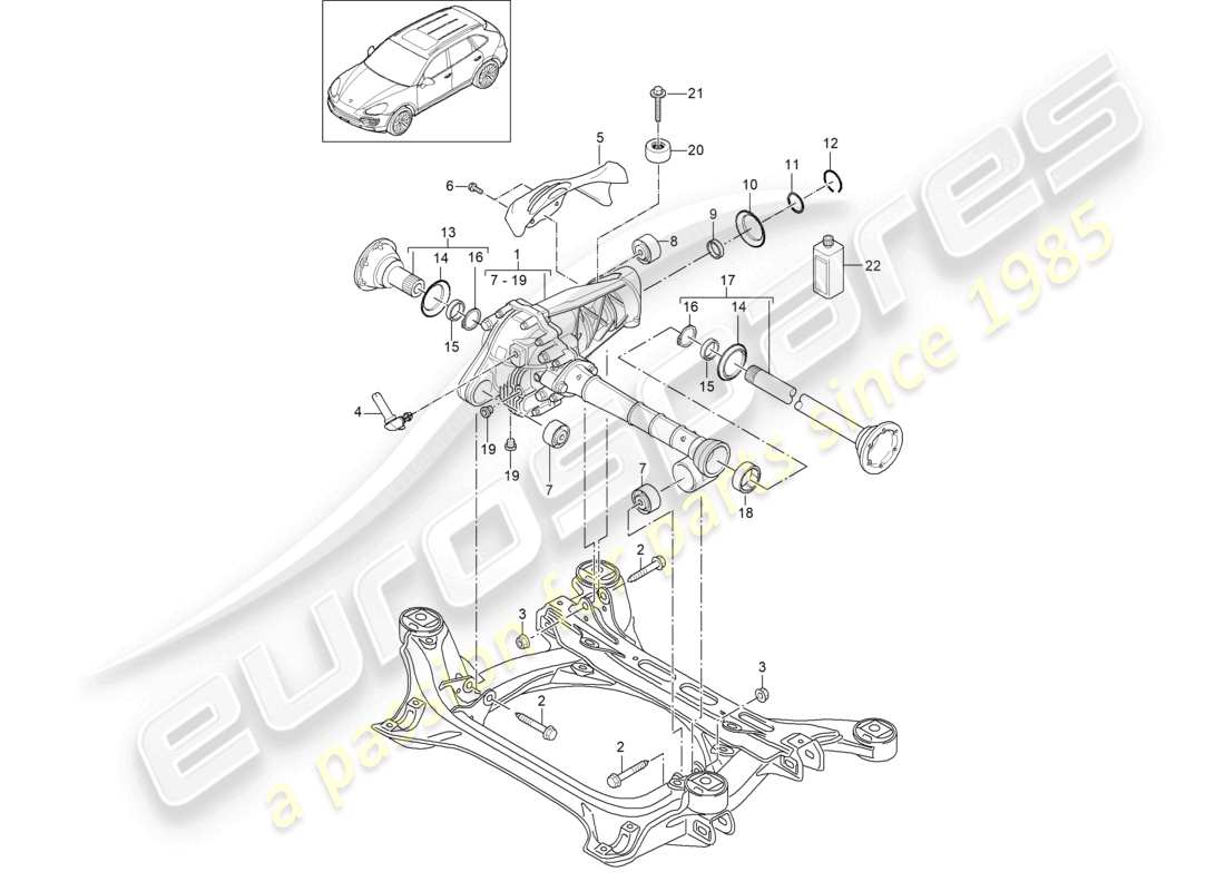 a part diagram from the porsche 2012 (cayenne e2 92a) parts catalogue